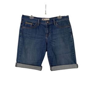 Levi's Bermuda Denim Shorts Blue Size 10 Casual Rolled Hem